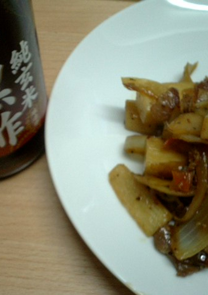 山いもと豚肉の黒酢炒め-レシピのメイン写真
