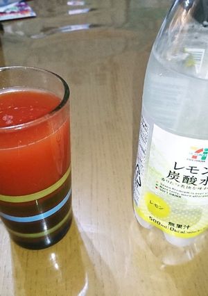 超簡単！ トマトジュースのレモン炭酸焼酎-レシピのメイン写真