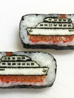 寿司型・模様巻き(パプリカで豪華客船)-レシピのメイン写真
