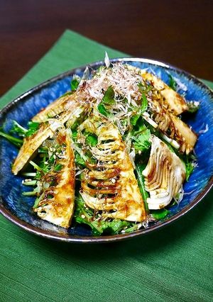 簡単！炙り筍と水菜のオリーブサラダ-レシピのメイン写真