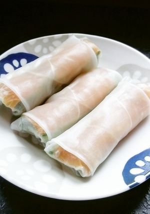おかひじきとスモークサーモンの生春巻-レシピのメイン写真
