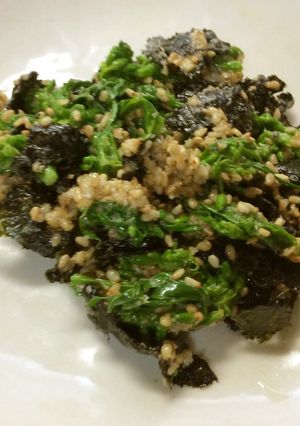 小松菜の花と海苔の胡麻和え-レシピのメイン写真