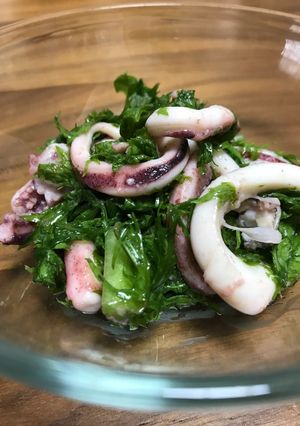 イカとわさび菜マリネ-レシピのメイン写真