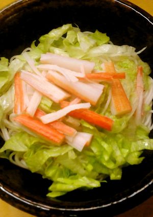簡単昼食　レタスとそうめんの冷やし中華風-レシピのメイン写真