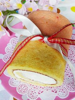 お祝いに❤紅白ロールケーキ♪♪-レシピのメイン写真