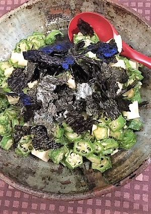 オクラとモッツアレラのワサビ醤油和え-レシピのメイン写真
