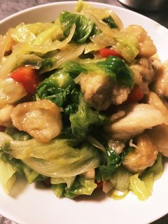 鷄もも肉とレタスの甘辛炒め-レシピのメイン写真