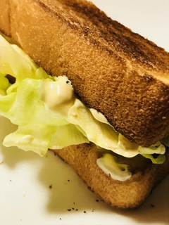 ハムチーズ&レタスのハーフトーストサンド-レシピのメイン写真