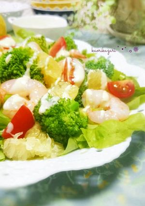 春レタスと海老のクリチソースサラダ-レシピのメイン写真
