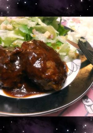 アムウェイ 無水鍋でふっくらハンバーグ♪-レシピのメイン写真