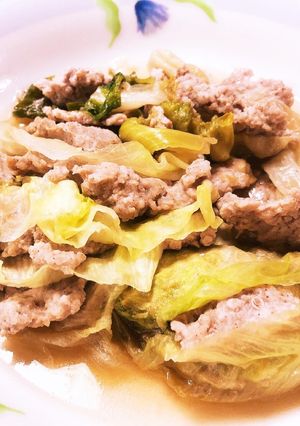 簡単！優しい味の、レタスと挽肉の重ね煮-レシピのメイン写真