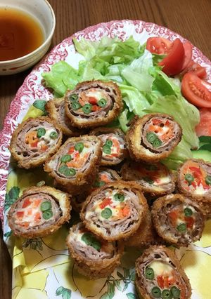 野菜とチーズの豚肉ロール-レシピのメイン写真
