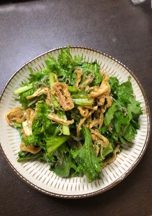 わさび菜サラダ♡ジャコ♡ポン酢-レシピのメイン写真