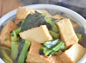 小松菜と厚揚げ豆腐のガーリック煮-レシピのメイン写真