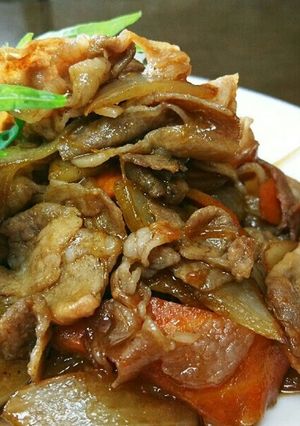 自家製焼き肉のタレ玉ねぎと豚ロース炒め物-レシピのメイン写真