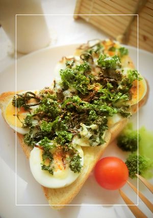 ﾊﾟｾﾘたっぷり♡　茹で卵の和トースト-レシピのメイン写真
