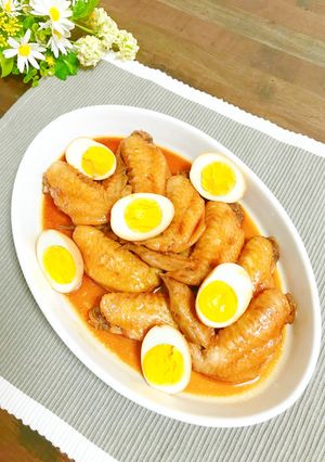 超簡単♡手羽先と卵のはちみつポン酢煮♪-レシピのメイン写真