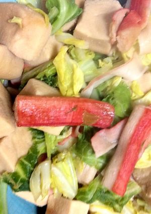簡単！キャベツと高野豆腐とカニカマの煮物-レシピのメイン写真