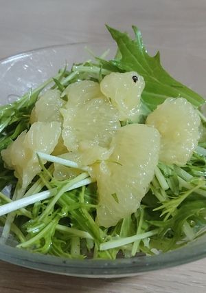 水菜とグレープフルーツのサラダ-レシピのメイン写真