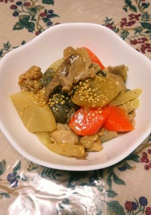 ご飯に合う♪豚肉と大根の甘辛味噌炒め煮☆-レシピのメイン写真