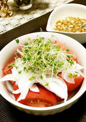 トマトとどうぞ♪「新玉ドレッシング」-レシピのメイン写真