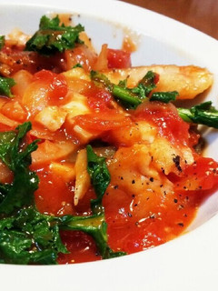 簡単♪タラと菜の花、玉ねぎのトマト煮-レシピのメイン写真