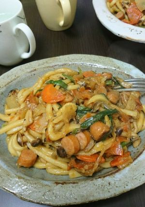 ありもの野菜で味噌焼きうどん☆-レシピのメイン写真