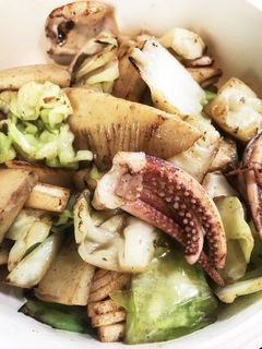 たけのことイカのキャベツ炒め-レシピのメイン写真