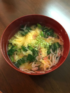 菜の花と小えびのかき玉味噌汁-レシピのメイン写真