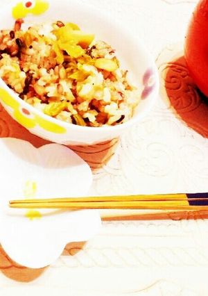 高菜じゃこ炒め・雑穀米で混ぜごはん◔_◔-レシピのメイン写真