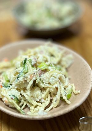 春野菜とスパゲッティで簡単ポテトサラダ-レシピのメイン写真