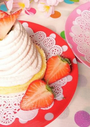 ロールケーキで❤苺のモンブラン-レシピのメイン写真