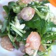 芝えびのマヨプラー炒めとそら豆苗のサラダ