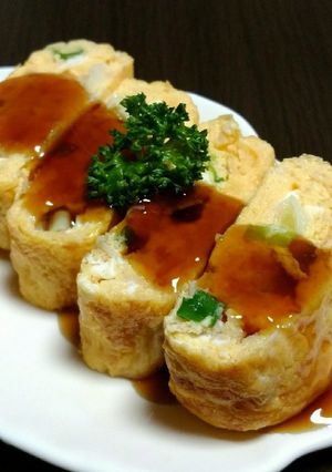 ずわい蟹缶詰とネギ入り玉子焼き-レシピのメイン写真