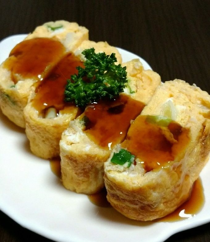 ずわい蟹缶詰とネギ入り玉子焼き by sorako✩ 【クックパッド】 簡単