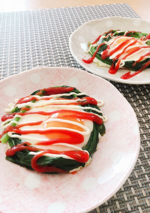 ほうれん草ハムエッグ♬ひとり分ずつ対応❤-レシピのメイン写真
