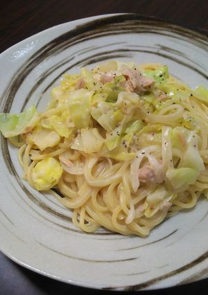 ツナとキャベツの味噌クリームパスタ-レシピのメイン写真