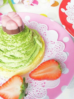 ロールケーキで❤抹茶いちごモンブラン-レシピのメイン写真
