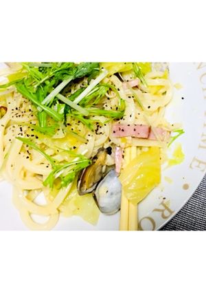 あさりキャベツのペペロンうどん-レシピのメイン写真