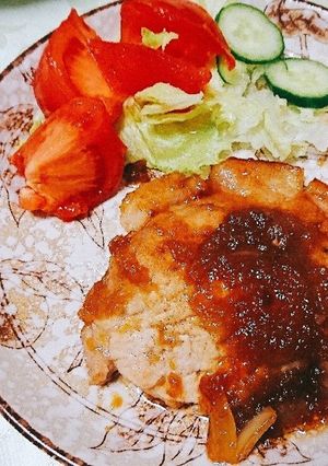 *玉ねぎソースのポークステーキ*-レシピのメイン写真