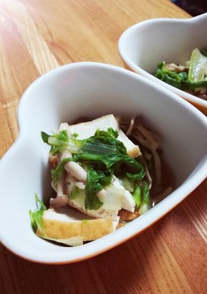 山東菜&厚揚げ&しめじ&ネギのおひたし♪-レシピのメイン写真