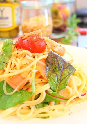 絶品★スモークサーモンの和風冷製パスタ-レシピのメイン写真