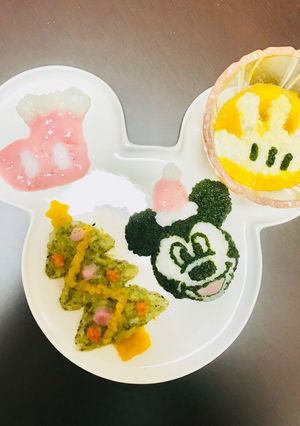 ミッキーのクリスマスプレート 離乳食-レシピのメイン写真