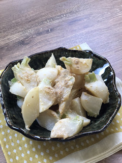 かぶのかんたん酒蒸し 胡麻味噌和え-レシピのメイン写真