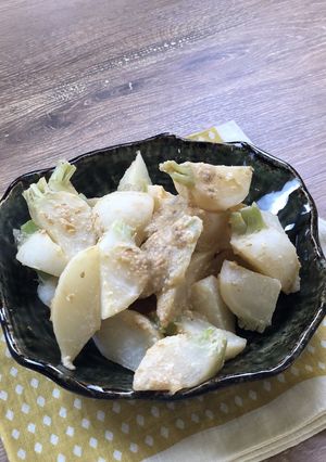 かぶのかんたん酒蒸し 胡麻味噌和え-レシピのメイン写真