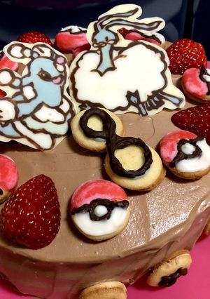 ポケモン好きのケーキに☆モンスターボール-レシピのメイン写真