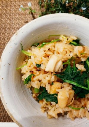ホタテと三つ葉と塩昆布の炊き込みご飯♪-レシピのメイン写真