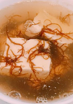 ダイエット朝食！豆腐ともずく酢のスープ！-レシピのメイン写真