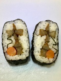 寿司型・模様巻き(ごぼうでけん玉)-レシピのメイン写真