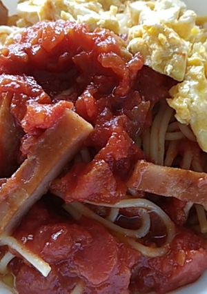 ありあわせ　簡単　トマトパスタ-レシピのメイン写真